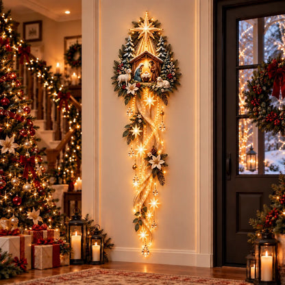 ✨🌟 Nativity Starfall Wall Light – A Meaningful Christmas Glow