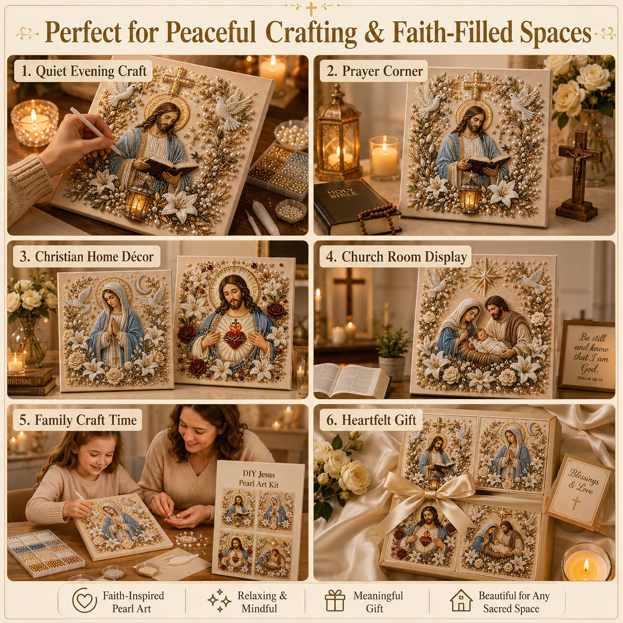 🔥 Last Day 50% OFF – ✝️ DIY Jesus Pearl Art Kit | 3D Pearl-Style Christian Artwork for Prayer Corners & Faith Gifts