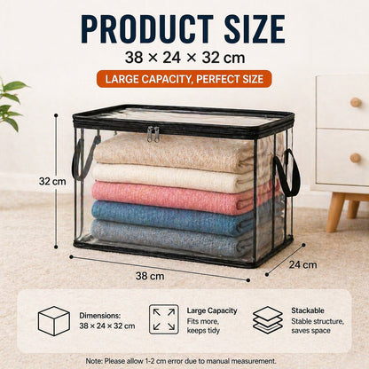 🎁 Mother's Day Sale 49% OFF📦Large Heavy-Duty Thick Plastic Clear Storage Bag for Clothes, Moving & Storage