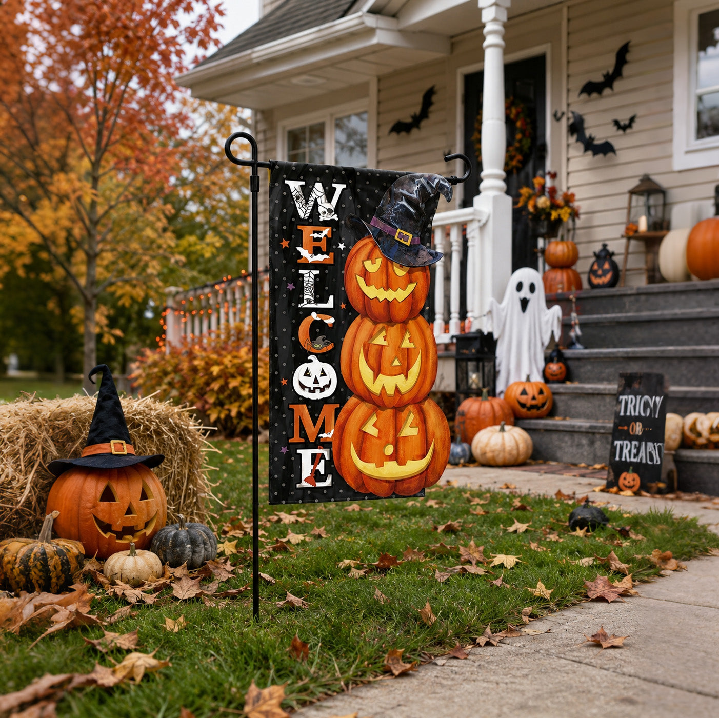 Light Up Your Yard This Halloween! Spooky Solar LED Garden Flags for Outdoor Decor