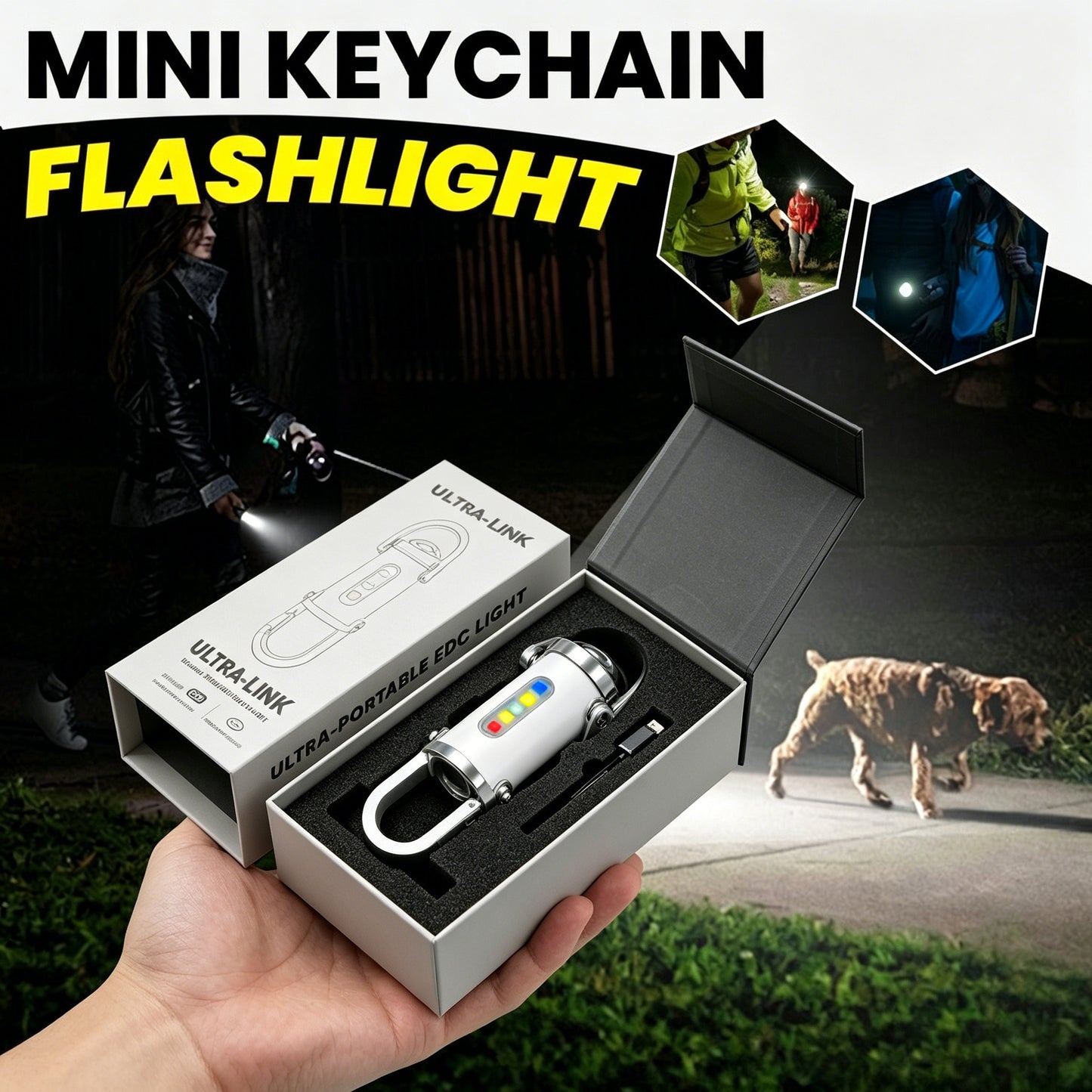 1200LM Super Bright Mini Keychain Flashlight Waterproof（Compact and ready, for every moment that matters）