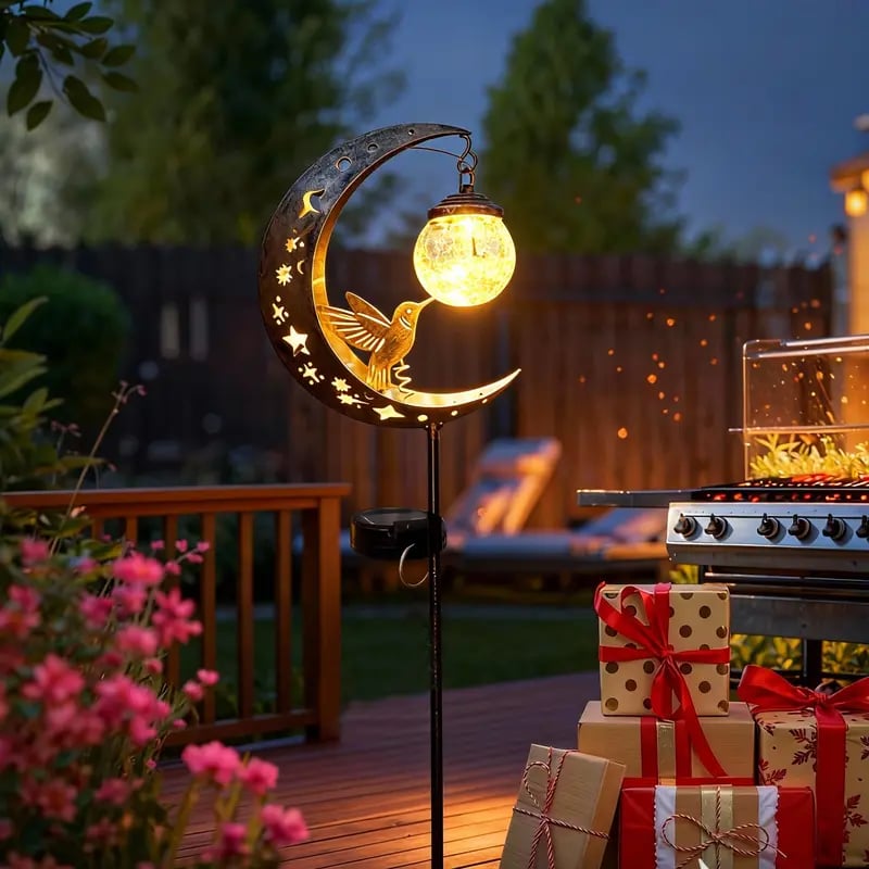 🌙 Moonlit Hummingbird Solar Garden Light🐦
