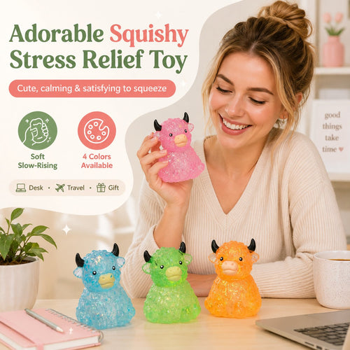 Adorable Squishy Highland Cow Stress Relief Toy