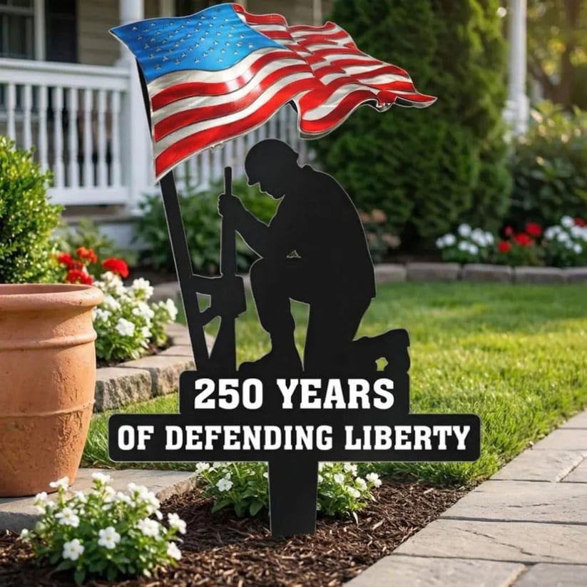🇺🇸 🎉 Limited Time Offer: Celebrate 250 Years of American Liberty 🇺🇸🪖 | Patriotic Garden Stake – Now with Special Discount