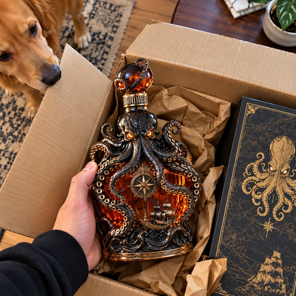 🐙Octopus Whiskey Decanter – Unique Nautical Bar Decor & Statement Gift