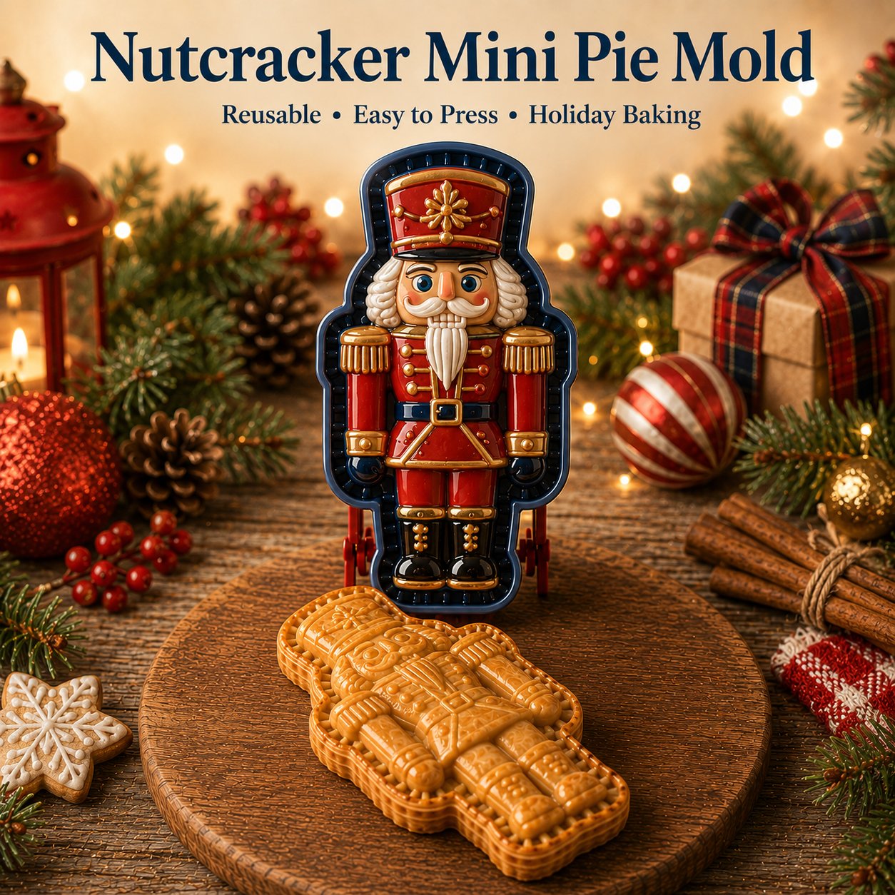🎄 Christmas Themed Embossed Mini‑Pie Mould Set | 8 Festive Character Designs for Holiday Baking