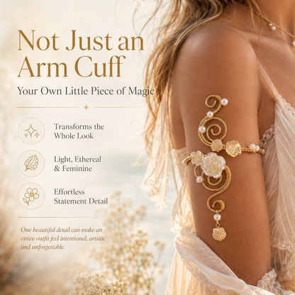 🌸 2026 Trending Fairy Floral Upper Arm Cuff – 💎Sculptural Beach Jewelry for Women