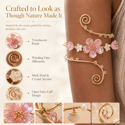🌸 2026 Trending Fairy Floral Upper Arm Cuff – 💎Sculptural Beach Jewelry for Women