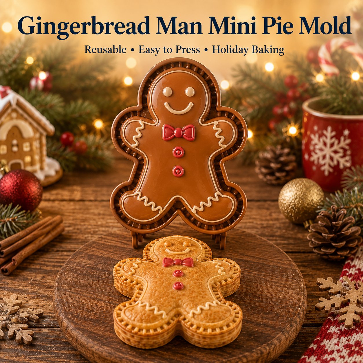 🎄 Christmas Themed Embossed Mini‑Pie Mould Set | 8 Festive Character Designs for Holiday Baking