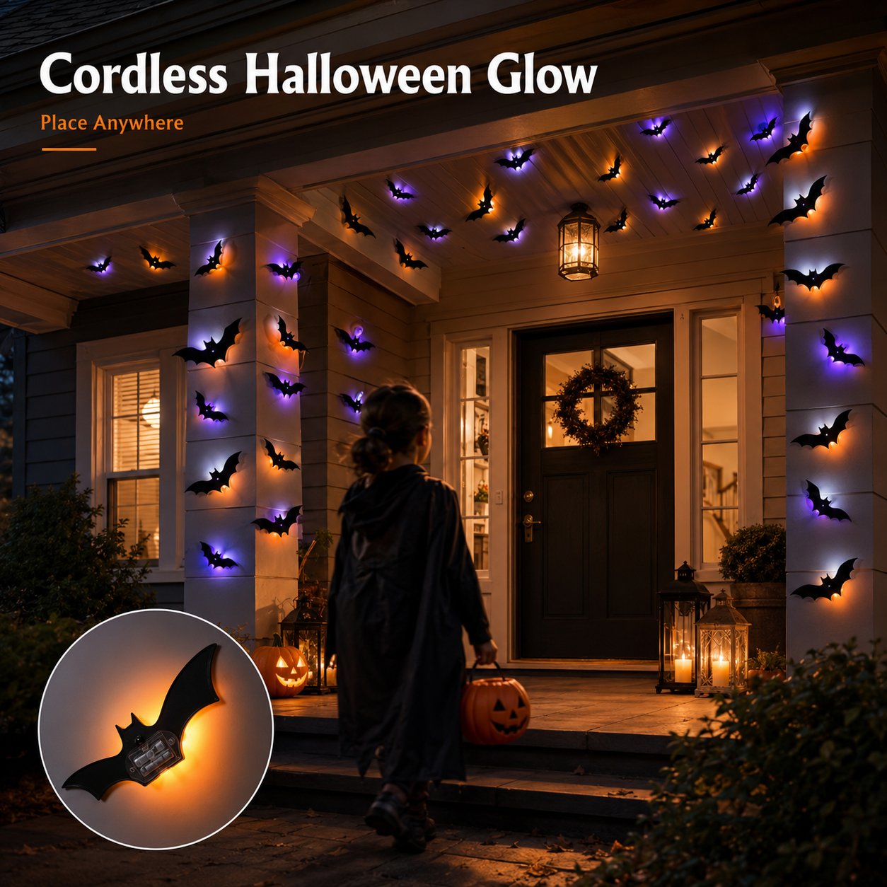 LED Bat Swarm Silhouette Lights, Transform Your Wall Into A Halloween Haunt