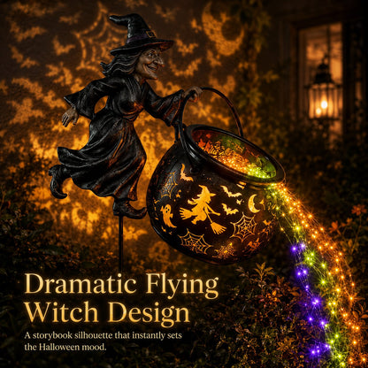 Halloween Witch Cauldron Solar Garden Light | 2026 Spooky Outdoor Decor