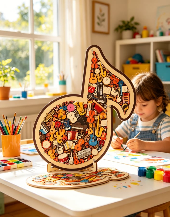 🔥🎶Musical Note Instrument Jigsaw Puzzle Ornament