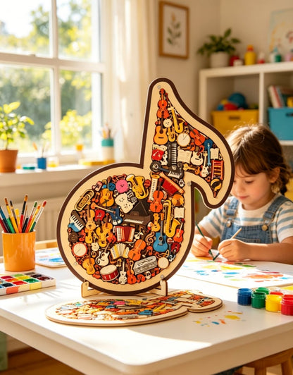 🔥🎶Musical Note Instrument Jigsaw Puzzle Ornament
