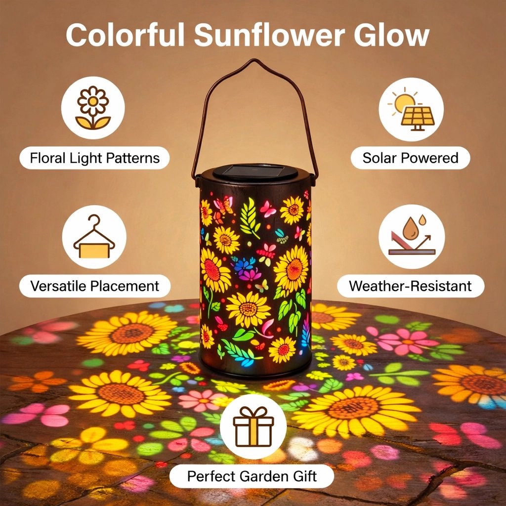 🔥HOT SALE 49% KORTING-🌞Kleurrijke Zonnebloem Glow Zonne Tuinlantaarn