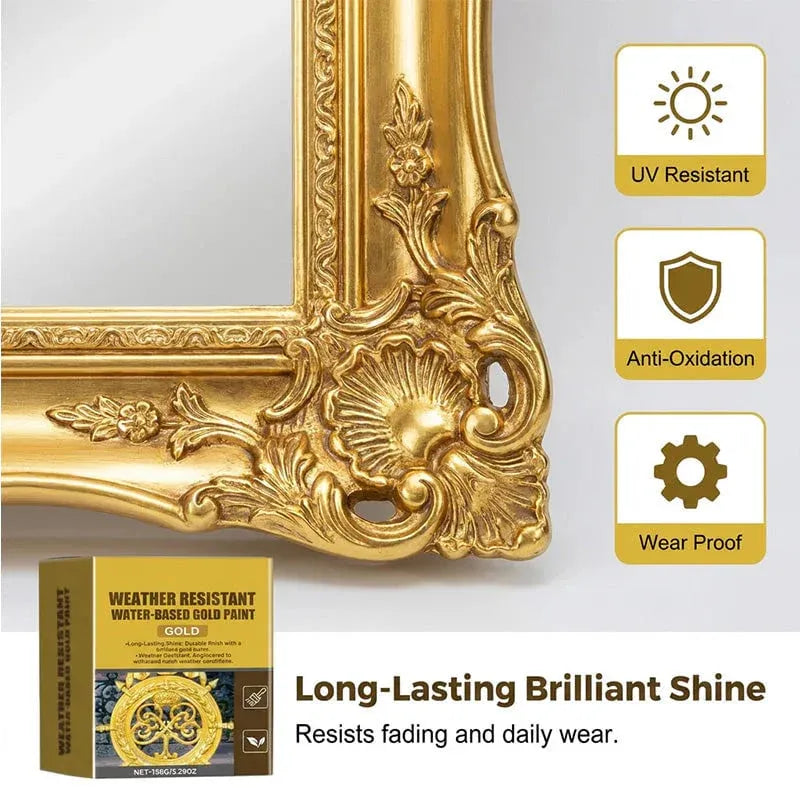 Weather Resistant Water-Based Gold Paint