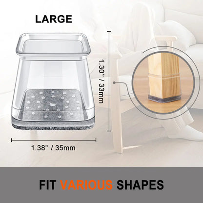 🛡️ 24Pcs Square Chair Leg Floor Protectors – Multi-Surface Protection
