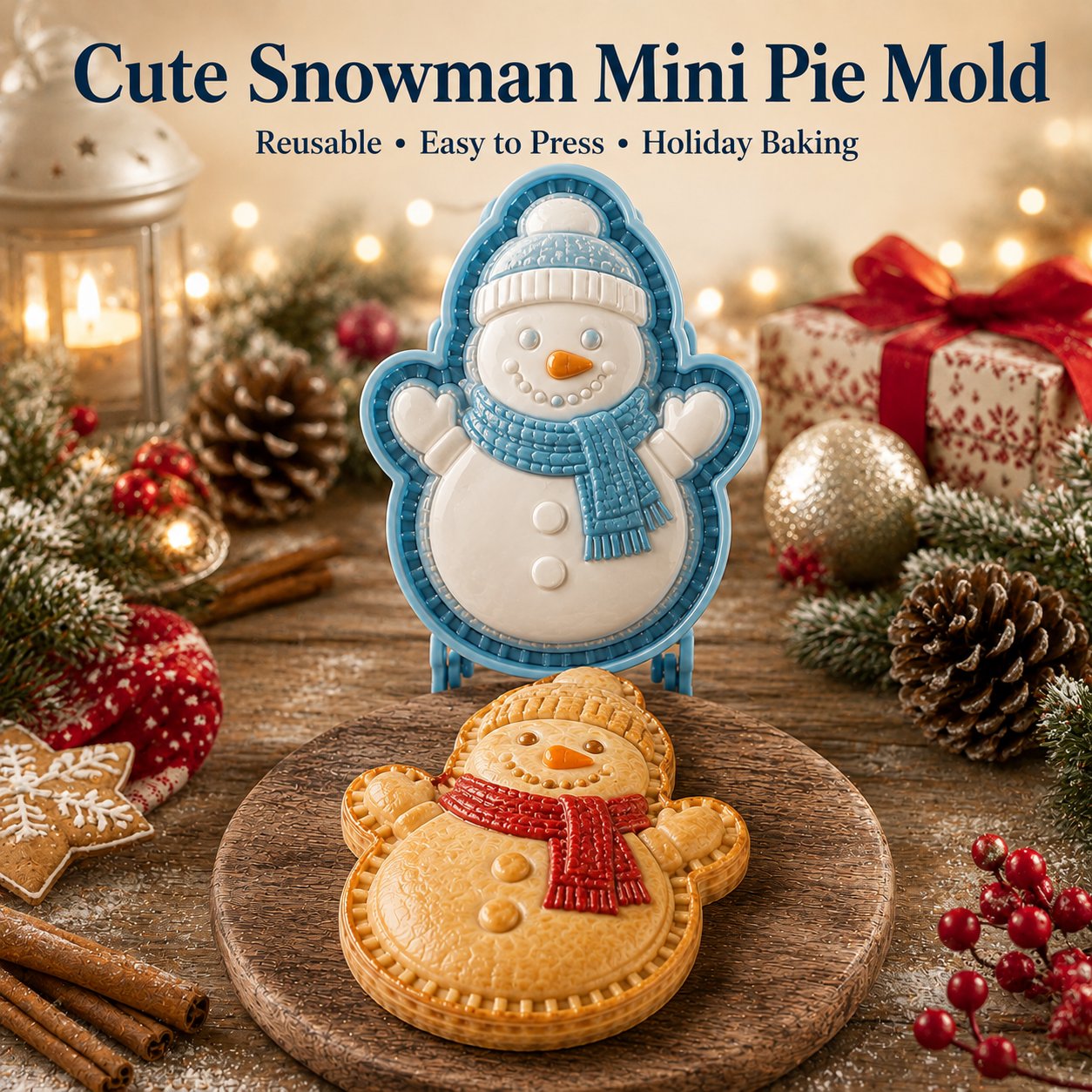 🎄 Christmas Themed Embossed Mini‑Pie Mould Set | 8 Festive Character Designs for Holiday Baking
