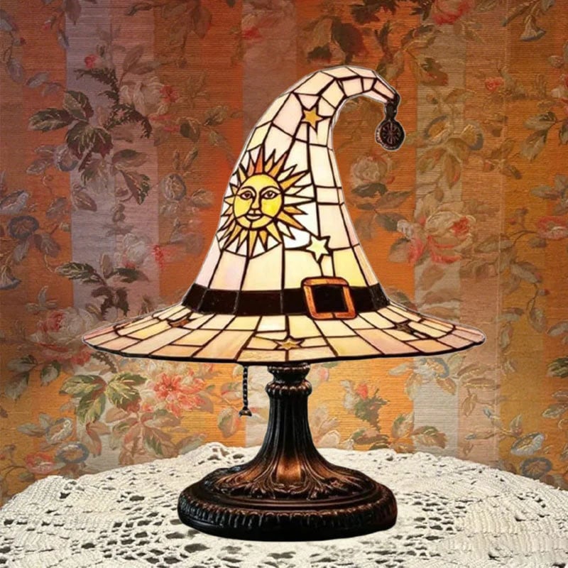 🔥Exclusive Limited Item 👍🔥49%OFF♠️Witch Hat Night Light & Stained Glass Witch Hat Lamp🎁