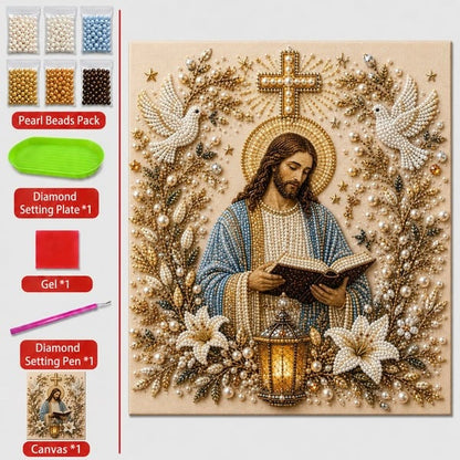 🔥 Last Day 50% OFF – ✝️ DIY Jesus Pearl Art Kit | 3D Pearl-Style Christian Artwork for Prayer Corners & Faith Gifts