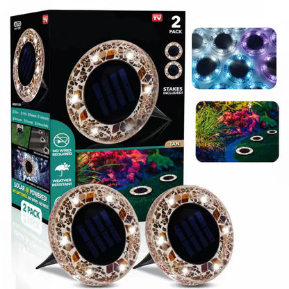 ⏰ Limited Time: 60% OFF!🛋️Solar Mosaic Lights – Waterproof LED Pathway Lights with Auto On/Off
