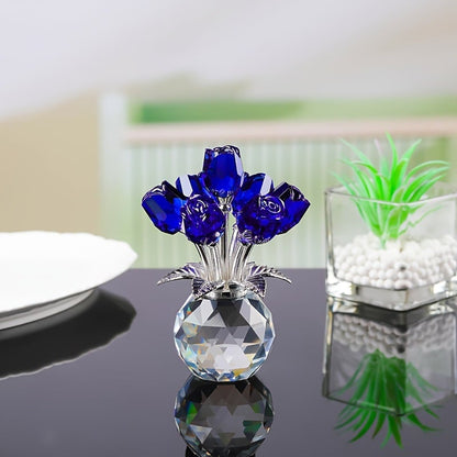 🔥Last day! 49% OFF✨Mother's Day Crystal Colorful Rose Vase Ornament