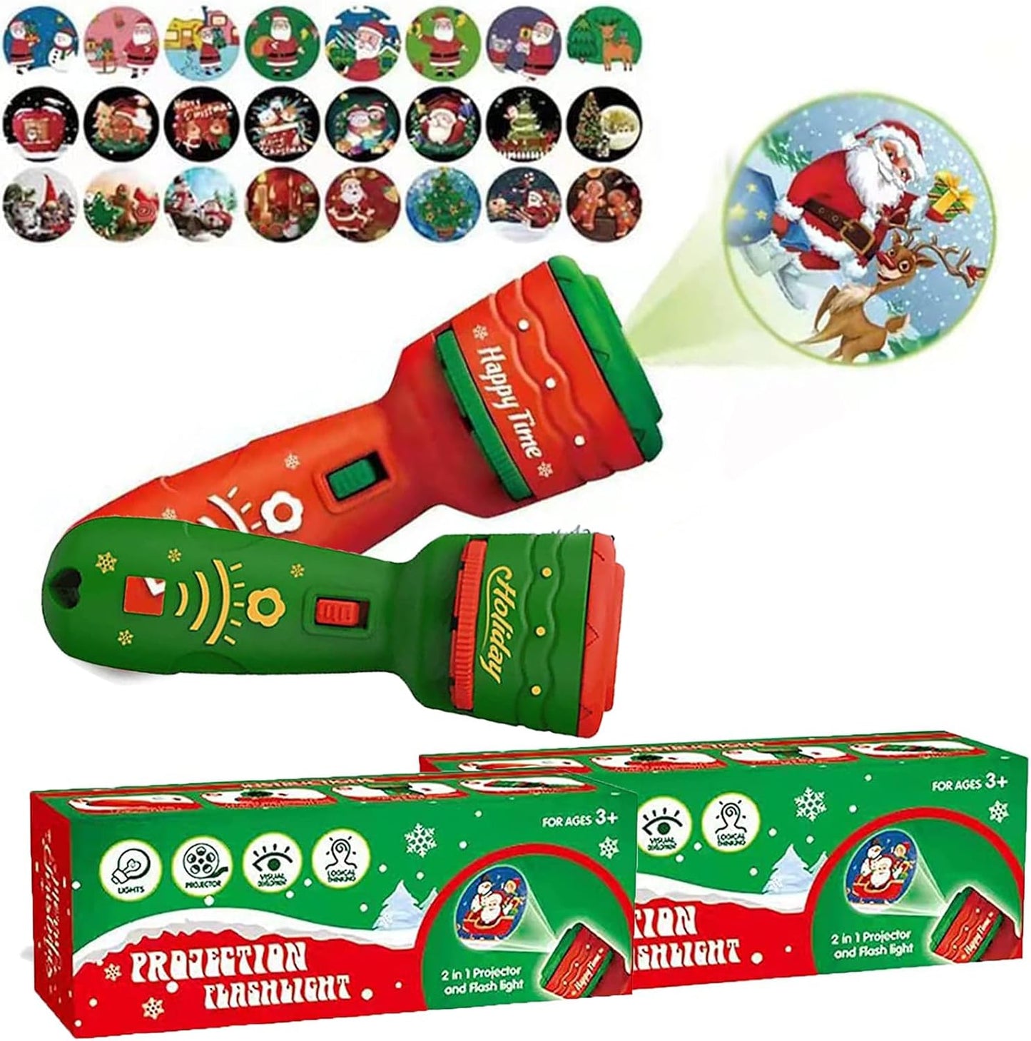 🔥🔥3 Slide Films Projection Torch Light Toy 🦖--24 random patterns