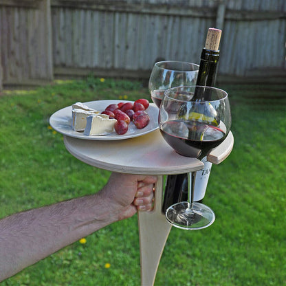 🍷 Collapsible Wine Table with Ground Stake • Beach & Camping