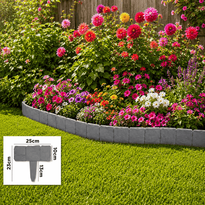 Faux Stone Landscape Edging Border with Realistic Natural Rock Appearance