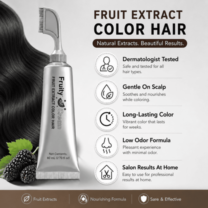 Salon-Grade Ammonia-Free Hair Color Comb - No-Mix Botanical Hair Dye for Natural Gray Coverage
