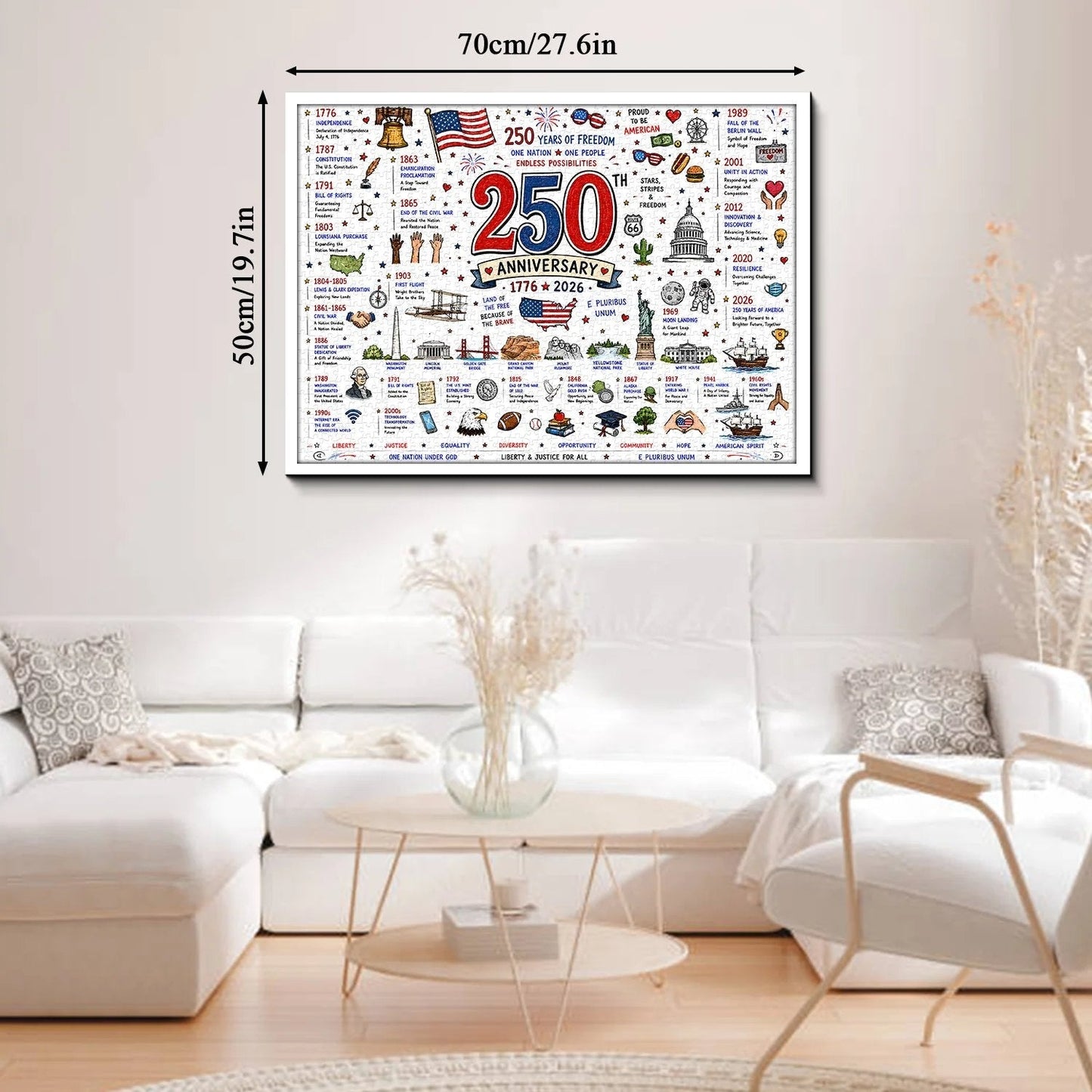 🧩 Patriotic America Jigsaw Puzzle 1000 Pieces 🎁Buy 2 Free Shipping