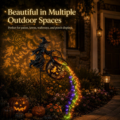Halloween Witch Cauldron Solar Garden Light | 2026 Spooky Outdoor Decor