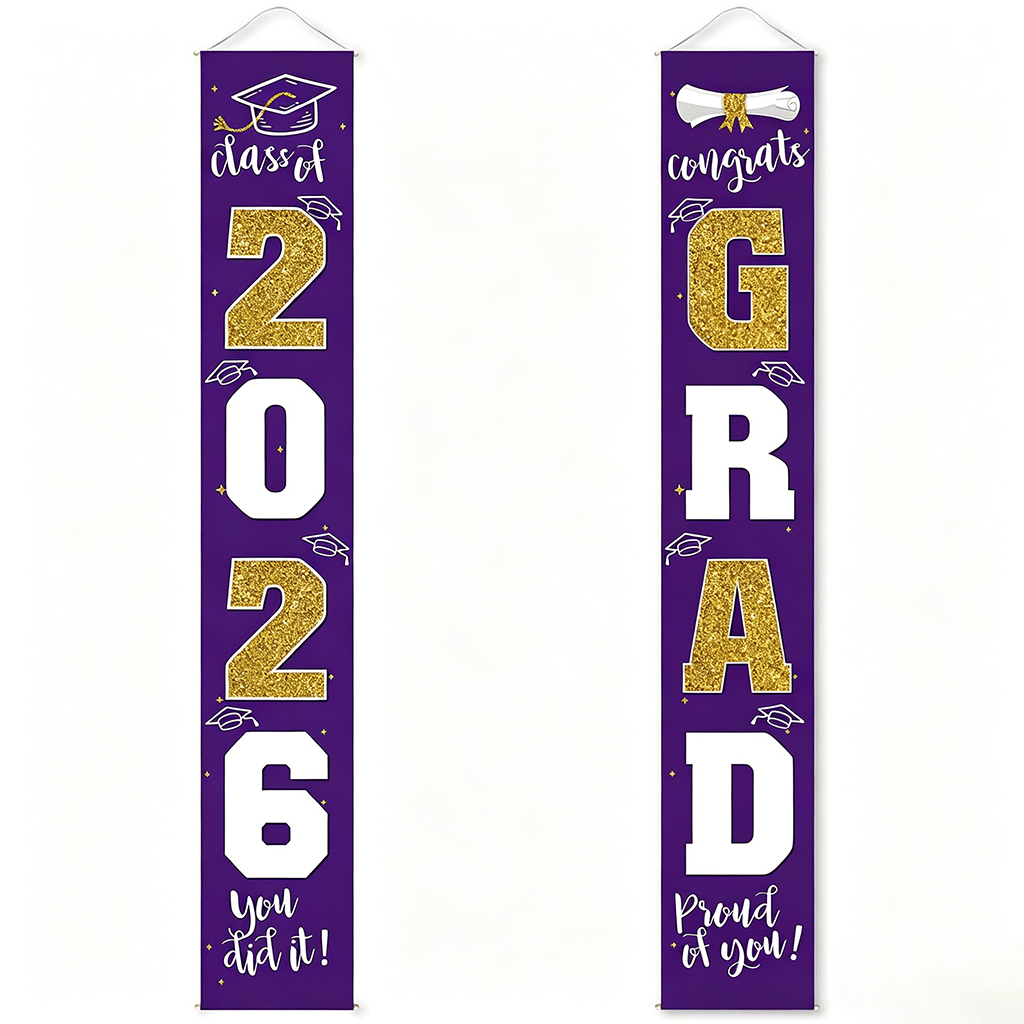 🎓Class of 2026 Graduation Banner | Congrats Grad Front Door Porch Decor for Graduation Party