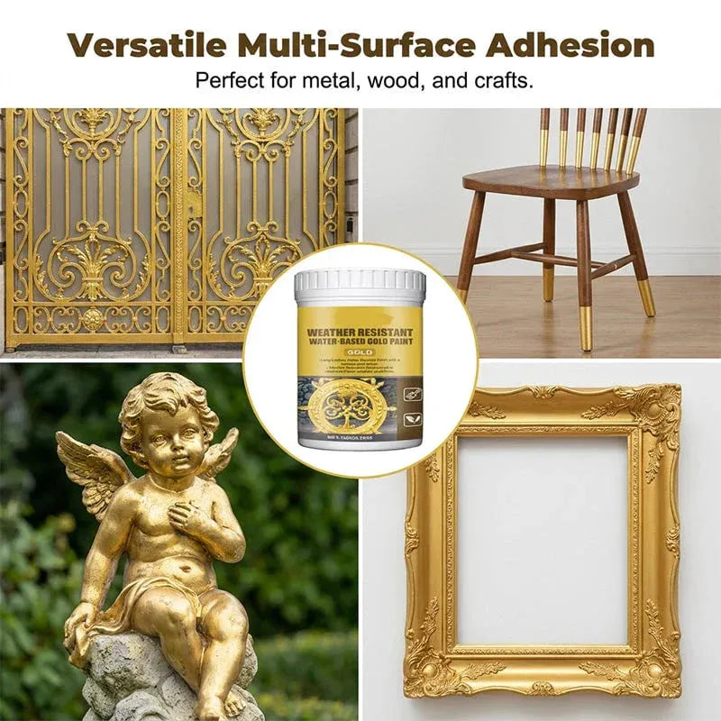 Weather Resistant Water-Based Gold Paint