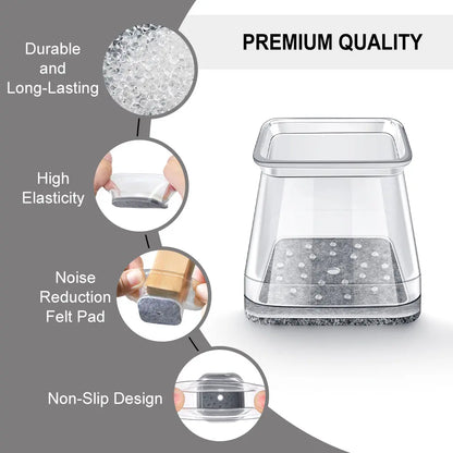 🛡️ 24Pcs Square Chair Leg Floor Protectors – Multi-Surface Protection