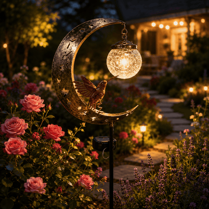 🌙 Moonlit Hummingbird Solar Garden Light🐦