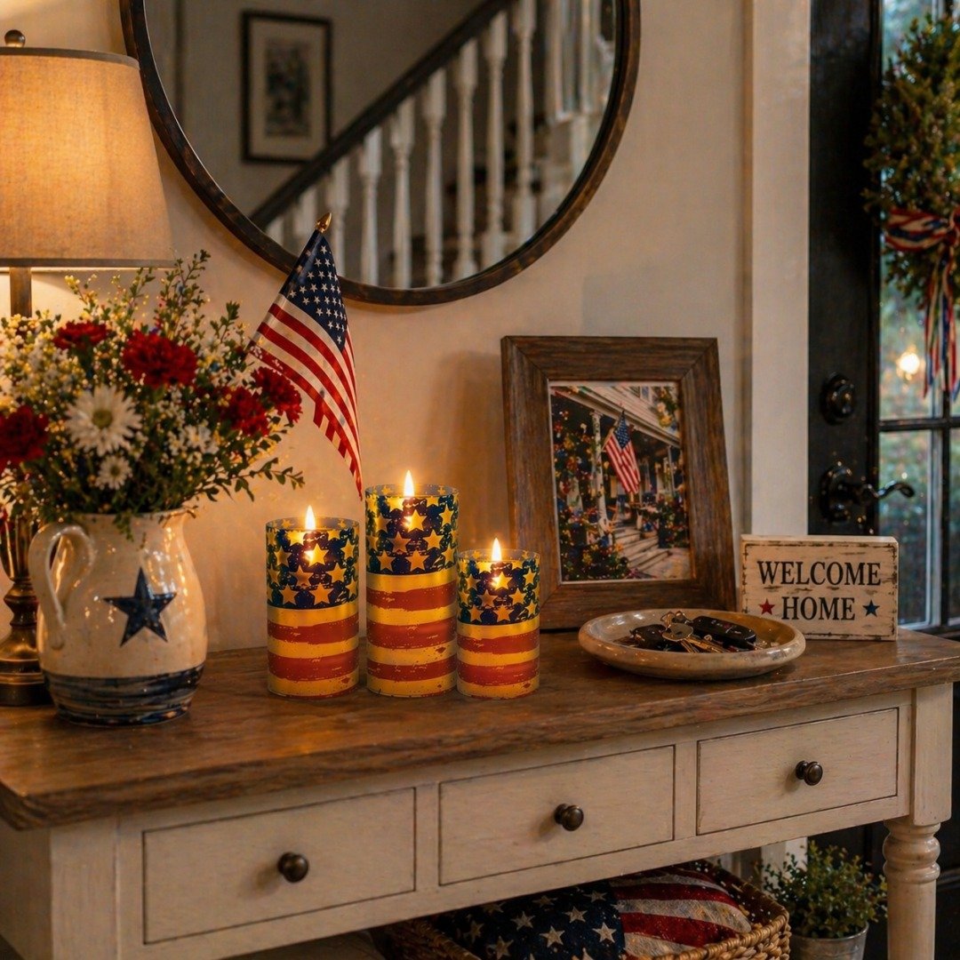 🇺🇸 3-Piece Set - Patriotic Flameless Candles