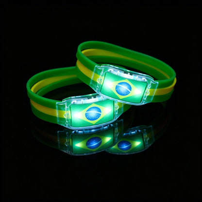 2PCS LED Light Up National Flag Wristbands