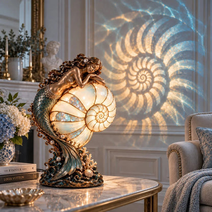✨🐚 Moon Tide Mermaid Nautilus Lamp🐚
