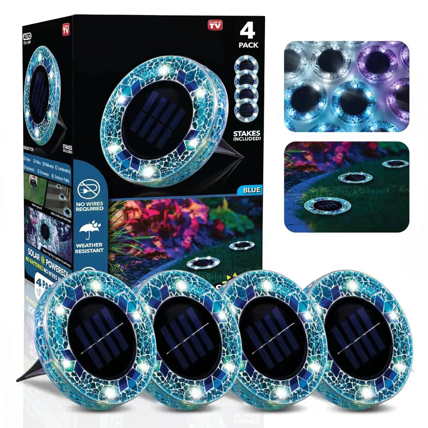 ⏰ Limited Time: 60% OFF!🛋️Solar Mosaic Lights – Waterproof LED Pathway Lights with Auto On/Off