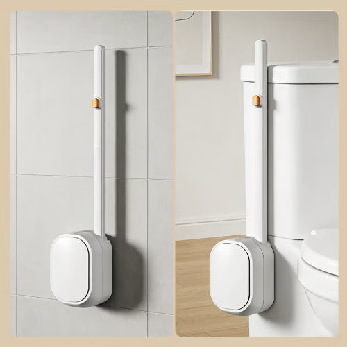 Hands-Free Flip-Top Disposable Toilet Brush