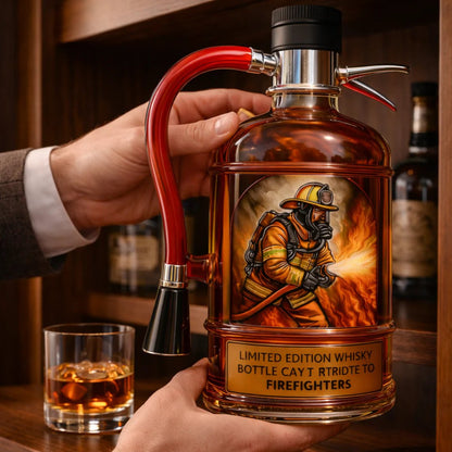 Tribute to Heroes – 3D Embossed Vodka & Whiskey Bottle🧯