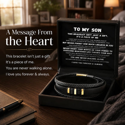 🖤To My Son — Never Walk Alone Braided Bracelet Set 🎁