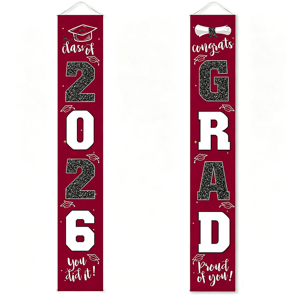 🎓Class of 2026 Graduation Banner | Congrats Grad Front Door Porch Decor for Graduation Party