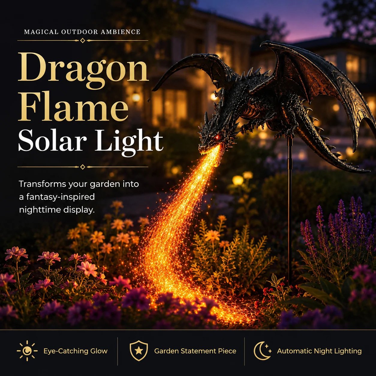 🔥LAST DAY 49% OFF - 🔥Solar Dragon Fire Garden Light