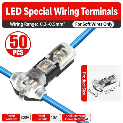 Double-Wire Plug-in Connector Led Light Strip Connectors 1/2/3Pin 🔌🔌🔌