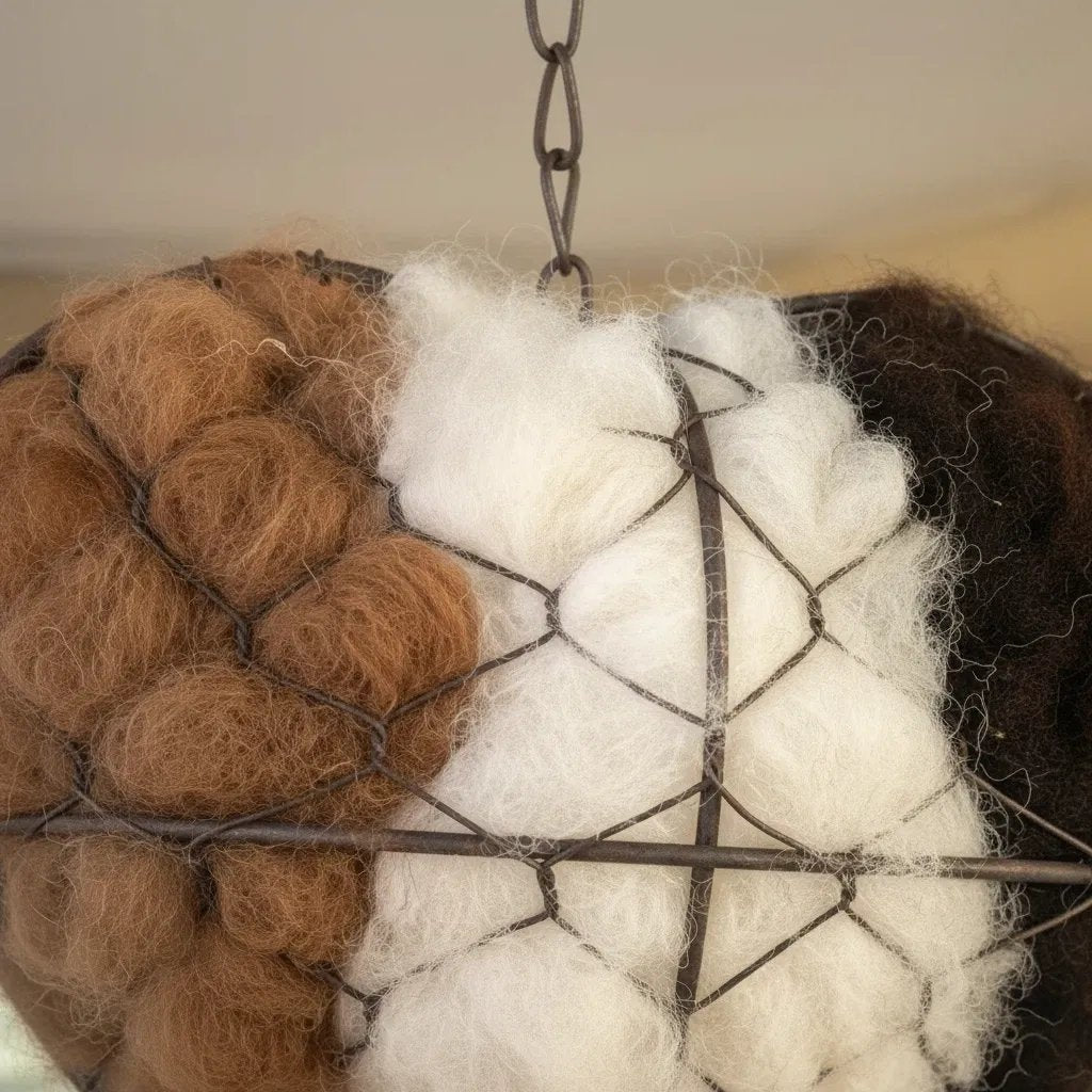 🕊️ Handmade Alpaca Fiber Bird Nesting Heart for Birds