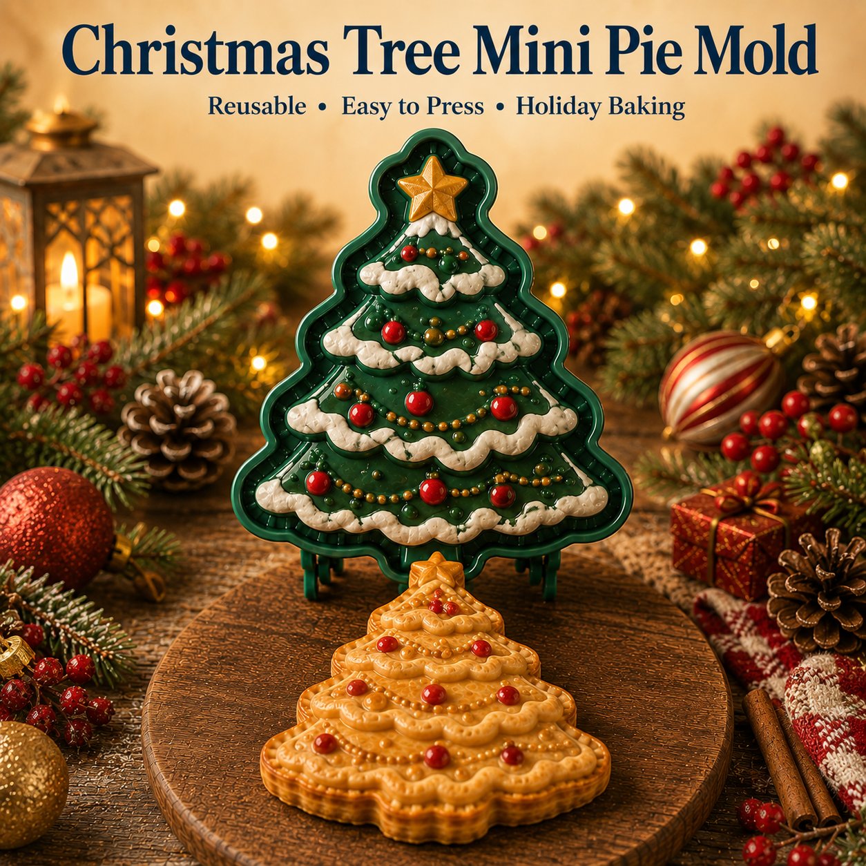 🎄 Christmas Themed Embossed Mini‑Pie Mould Set | 8 Festive Character Designs for Holiday Baking
