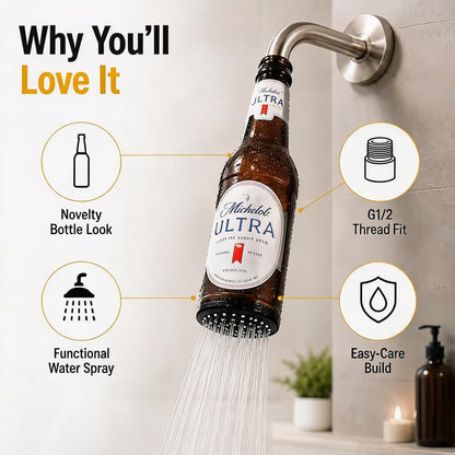 Beer‑Bottle Novelty Shower Head 🍻🚿