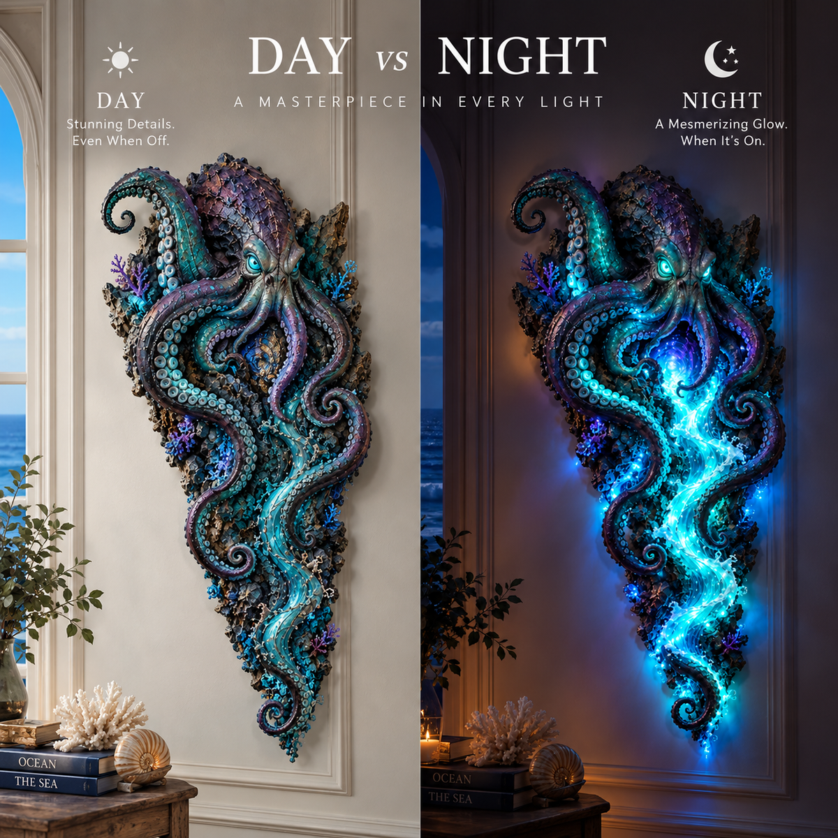 🔥HOT SALE 50% OFF🌊✨ Enchanted Ocean Legends™ Lighted Wall Décor Collection 🐋🧜‍♀️