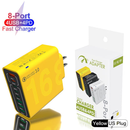 ⚡️8-Port Smart USB-C & USB-A Fast Charging Hub for Phones & Tablets